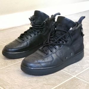 Mens Nike Special Air Force 1 SF1 Triple Black Mid